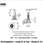 Polyamid Snap-In mit Schnapphut-Länge 05mm