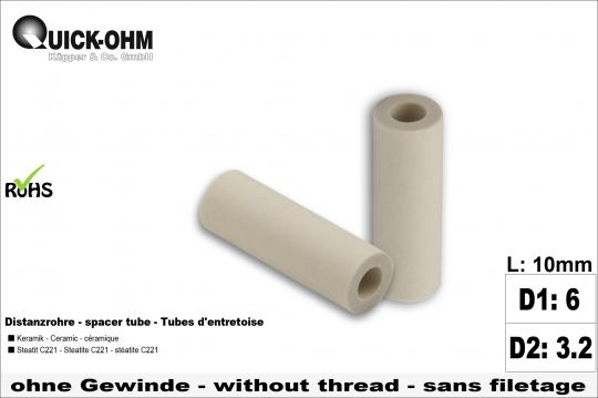 Abstandsrohr Keramik-Länge 10mm