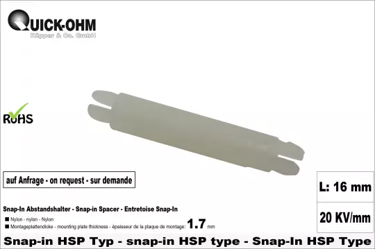 Nylon Snap-In HSP-Länge 16mm