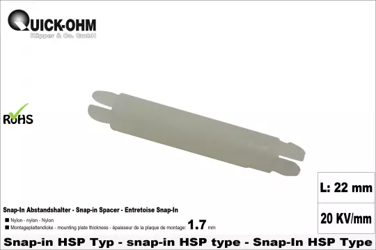 Nylon Snap-In HSP-Länge 22mm