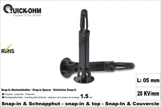 Polyamide snap-in spacer with top-05mm length
