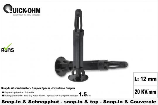 Polyamide snap-in spacer with top-12mm length