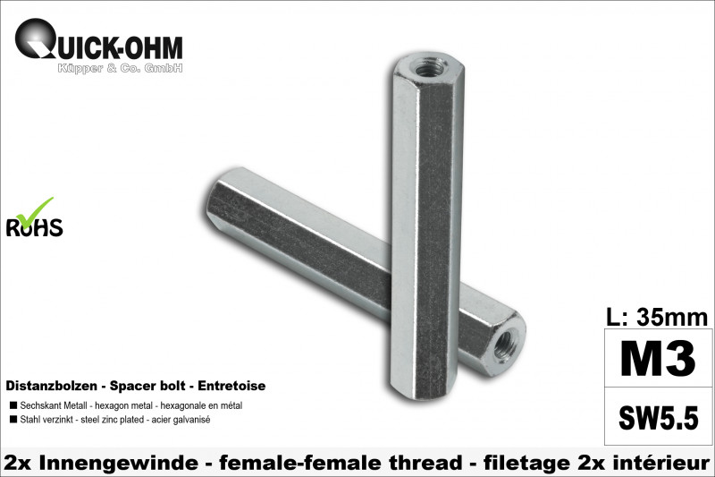 Sechskantbolzen Stahl verzinkt-Länge 35mm